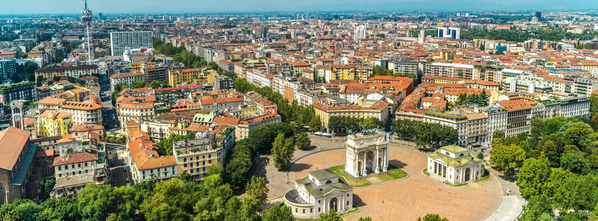 Aerial view of Milan, Italy 