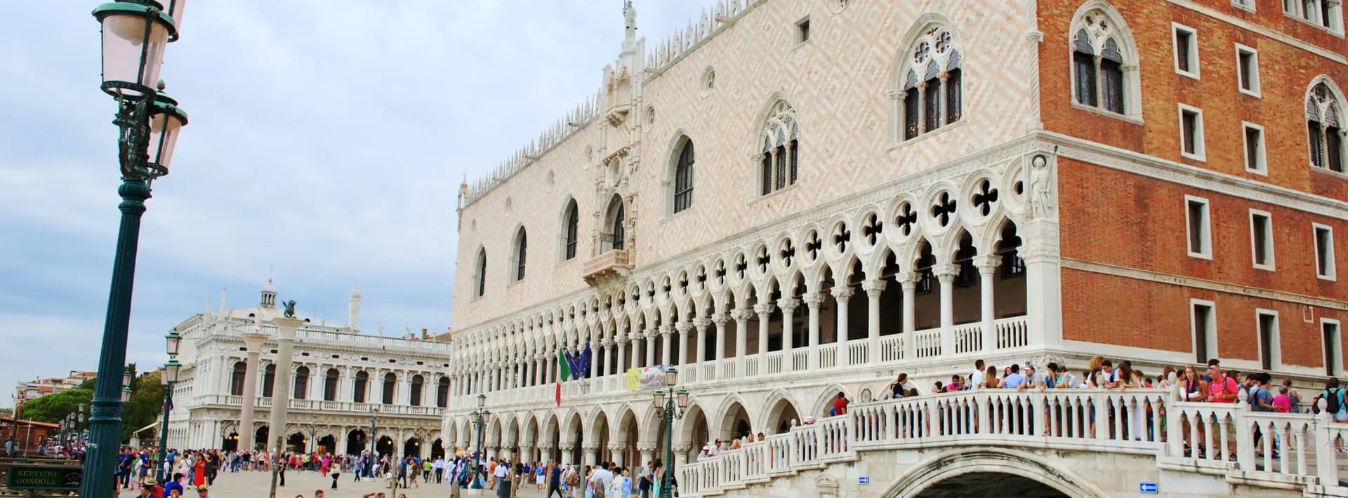Doge's Palace as seen from across a canal in Venice, Italy