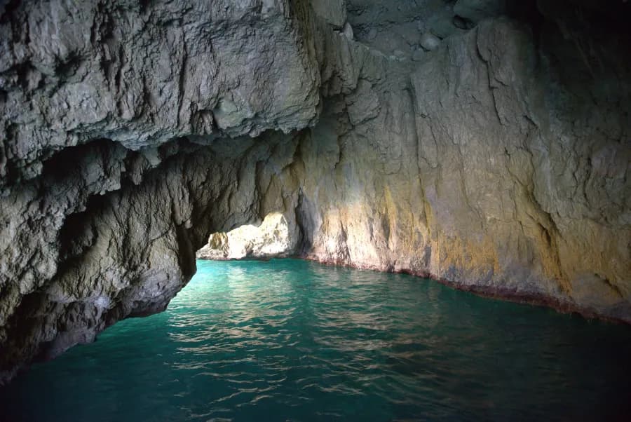 Soft light passing through a cave in Capri