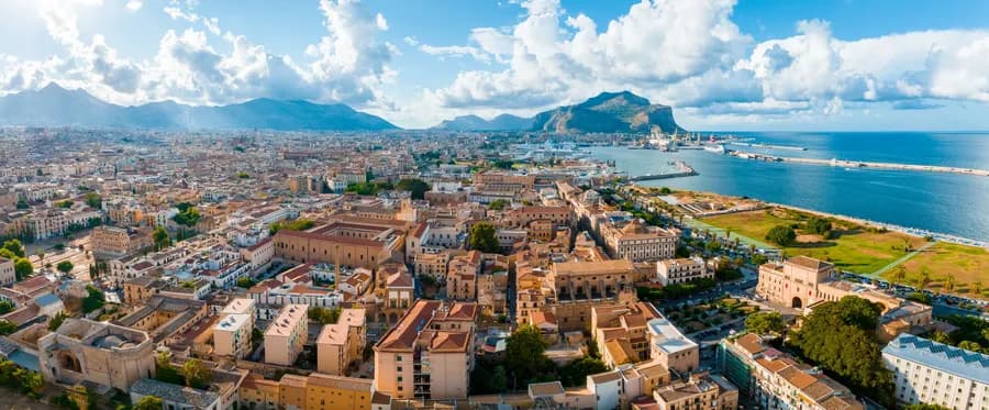 panoramic view of Palermo in the Sicily region of Italy