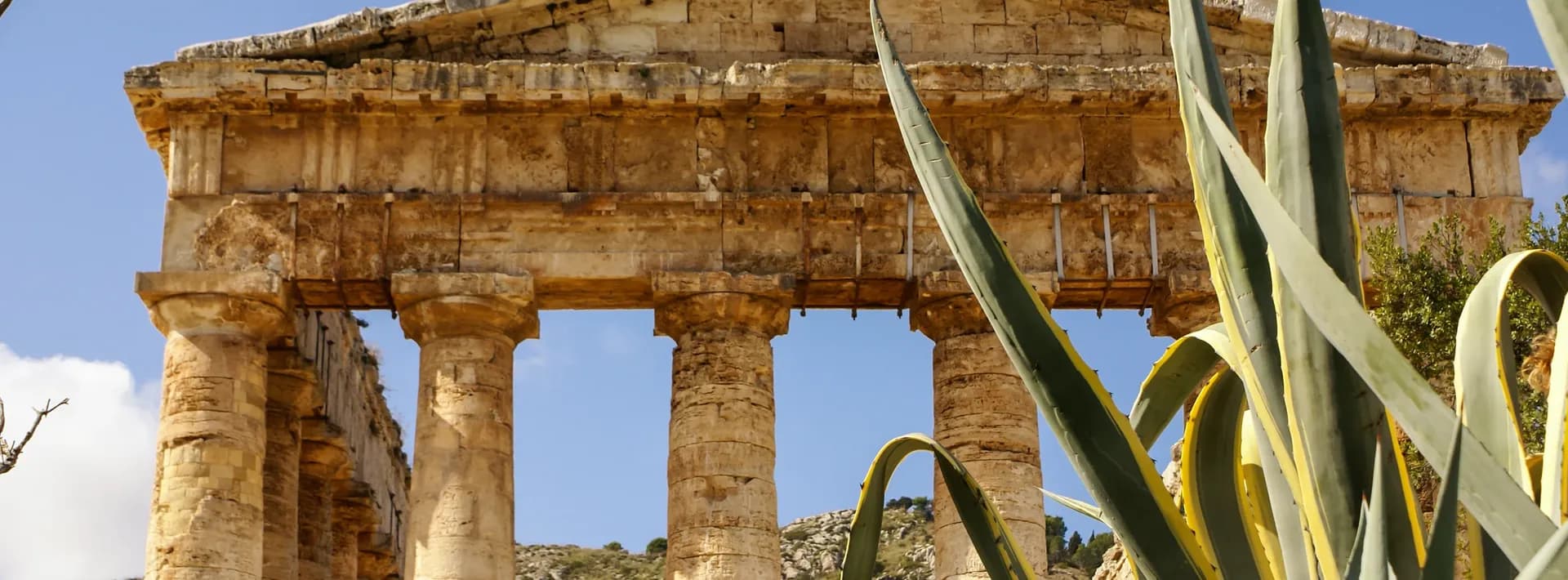 Ruins of a Greek Temple in the ancient city of Segesta