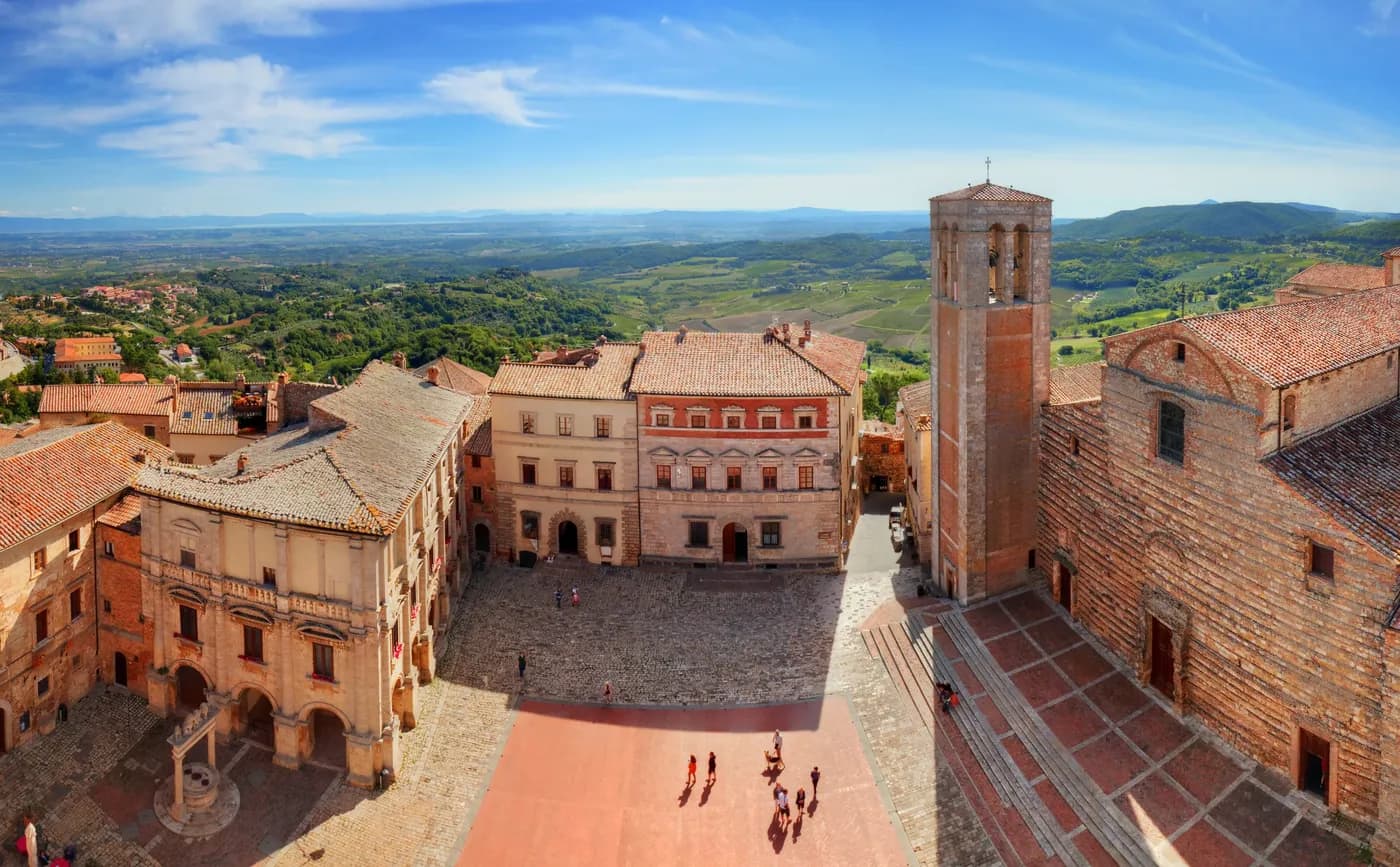 Aerial view of Montepulciano in Tuscany, Italy