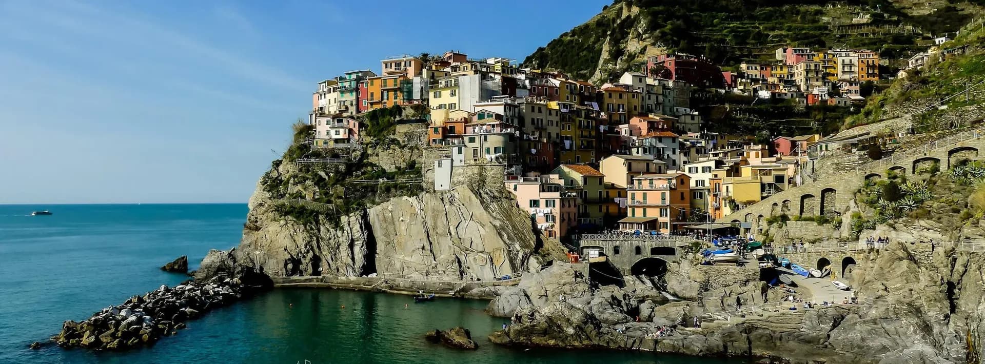 The Cinque-Terre coastline in Liguria, Italy