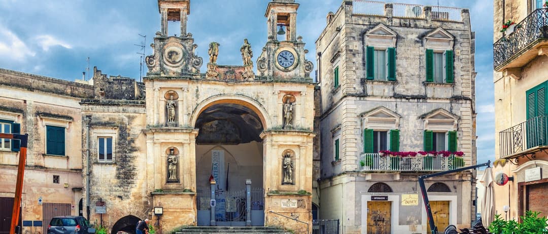 Matera, Italy - Palazzo del Sedile palace in Matera old town historical centre, European Culture Capital, UNESCO World Heritage Site, Basilicata